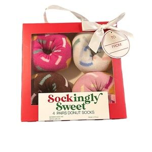 Sockingly Sweet 4 Pairs of Donut Socks in a Gift Box